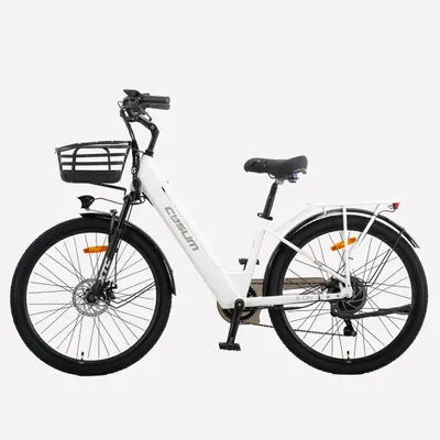 Produktbild von X-city Tiefeinsteiger‑Elektrofahrrad, 48V, 250W, 25 km/h, abnehmbarer Lithium‑Akku, weiß