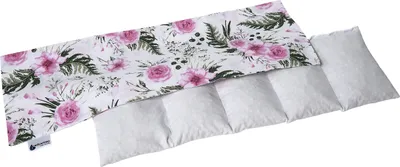 Obrázek produktu pro Medi Partners polštář s třešňovými peckami 60x20cm 800g 100% bavlna 5 komor polštář s třešňovými peckami velký ekologický přírodní tepelný polštář terapie chladem odnímatelný potah (růžové květy)