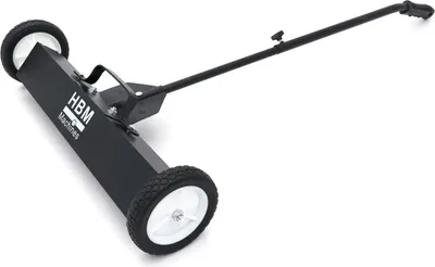 Immagine prodotto di Spazzatrice magnetica asta telescopica per pavimenti raccoglitore per piccole parti metalliche forza magnetica max. 22kg, scopa magnetica con ruote di raccolta per chiodi viti metalli, Hbm