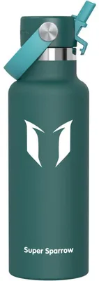 Obrázek produktu pro Nerezová láhev na pití, termo hrnek, 500 ml, tmavě zelená, bez BPA, s těsněním proti úniku, izolovaná