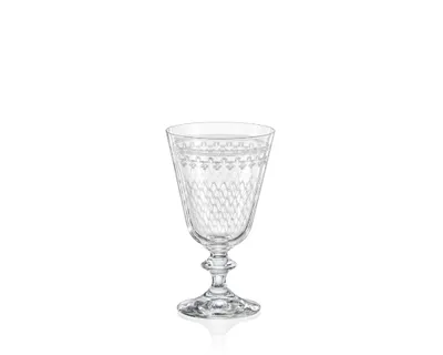 Produktbild von Weißweingläser Weinglas Bella MADAME KAROLINKA Kristallglas mit eingravierten Guilloche-Dekor 230 ml 6er Set Bohemia Crystalex