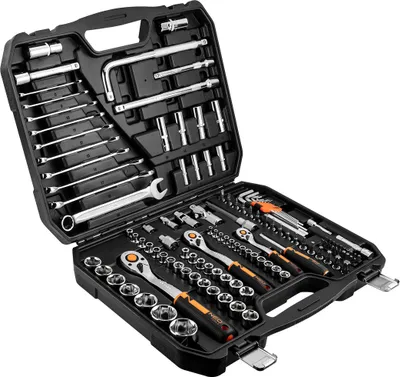 Produktbild von NEO TOOLS Steckschlüssel 1/2", 1/4", 3/8", Satz mit 126 Teilen, CRV, 10-070 NEO