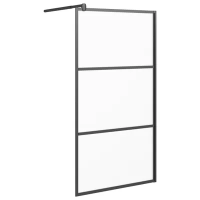 Image de vidaXL Paroi de douche pour douche à l'italienne 100x195 cm ESG Mat noir