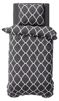 Produktbild von Bettwäsche 155x220 cm Baumwolle Renforce Bettbezug Garnitur Set Ornamente Maroc Anthrazit 2 teilig