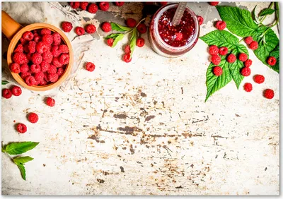 Produktbild von Tulup® Glas-Bild - 100 x 70 - Wandbild aus Glas - Wandkunst - Wandbild hinter gehärtetem Sicherheitsglas - Essen & Getränke - Himbeermarmelade - Rot