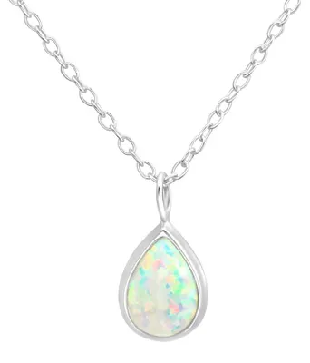 Produktbild von Kette Tropfen Silber 925 mit buntem Opal Fire Snow