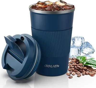 Image de Mug isotherme en acier inoxydable Mug à café to go 380ml bleu marine