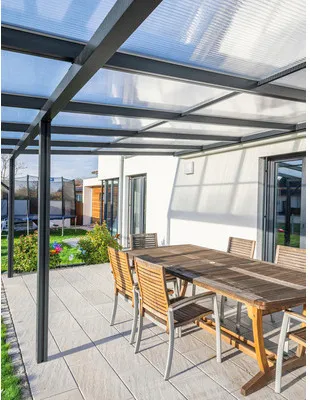 Produktbild von Gutta Terrassendachsystem Premium weiß/anthrazit 510 x 506 cm Acryl klar Anthrazit