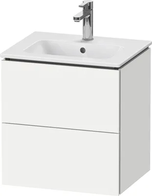Produktbild von Waschtischunterbau L-CUBE Compact 550x520x421mm 2 Schubk weiß supermatt weiß supermatt