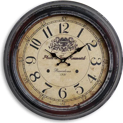 Produktbild von Wanduhr XXL 47cm Metall Barcelona - Nostalgie Großuhr Bahnhof Uhr