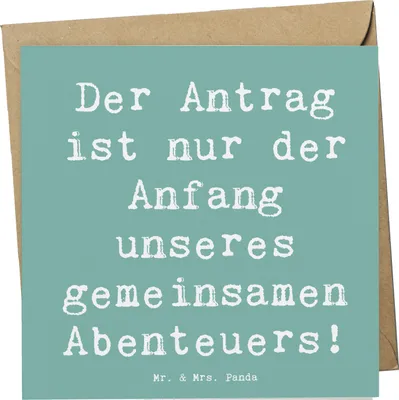 Produktbild von Mr. & Mrs. Panda Glückwunschkarte Spruch Heiratsantrag Abenteuer - Meeresbrise - Geschenk, Grußkarte, Verlobungsfeier, Heirat, faltkarte, Klappkarte, anlasskarte, Zukunft