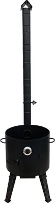 Produktbild von Posylka.de Feuerstelle Kazanofen Ø 40 cm für Kazan 12 L Schornstein 191 cm Kochofen Grill, Hitzebeständige Beschichtung bis 1000 °C