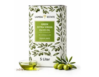 Produktbild von Lamda Estate | Griechisches Olivenöl 5 liter Kaltgepresst, nativ extra | Peloponnes 5l aus Koroneiki-Oliven, super frische Ernte