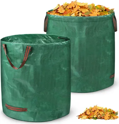 Produktbild von TRMLBE Záhradné vrece 2X 272L Záhradné vrece na odpad Stabilné PP 150g/m² Záhradné vrecia Zelený odpad s rukoväťami Vrece na lístie Odolné proti roztrhnutiu Opakovane použiteľné záhradné vrece Multifunkčné vrecia na lístie, 2ks