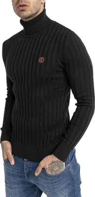 Produktbild von Red Bridge Herren Strickpullover Rollkragen- Pullover Upright Schwarz L