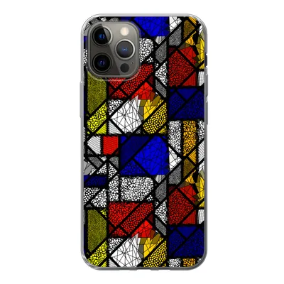 Produktbild von MuchoWow® Handyhülle Schutzhülle Hülle für iPhone 13 Pro Mondrian - Glasmalerei - Alte Meister - Kunstwerk - Abstrakt - Malerei Silikon Softcase Handy Hülle - Handy-Tasche