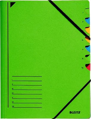 Image de Leitz - Classeur à 7 intercalaires en carton vert | 5 pièces