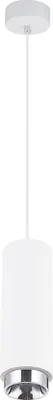 Produktbild von LED Hängeleuchte, Gips, Chromring, weiß, H 181 cm