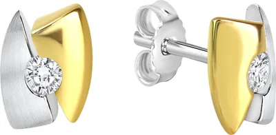 Produktbild von V Ohrstecker 925/- Sterling Silber 1,0cm mehrfarbig Zirkonia weiß 371220428R