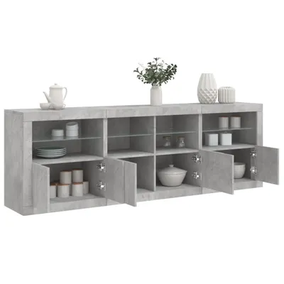 Obrázek produktu pro vidaXL Příborník s LED světly betonově šedý 202x37x67 cm