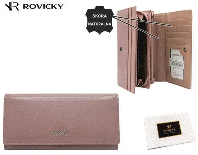 Obrázek produktu pro Rovicky dámská peněženka z přírodní a ekologické kůže černá RFID 19 cm