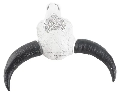 Image de Resin Bull Head Wall Hanging Decoration Long Horn Animal Sculpture Background Wall Home Ornament