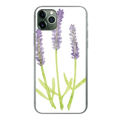 Produktbild von MuchoWow® Handyhülle Schutzhülle Hülle für iPhone 11 Pro Max Lavendel - Aquarell - Pflanzen Silikon Softcase Handy Hülle - Schutz