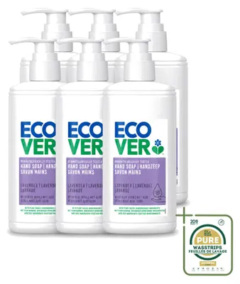 Zdjęcie produktu dla 6 sztuk mydła w płynie do rąk Ecover - lawenda i aloes - 250 ml - zestaw ekonomiczny