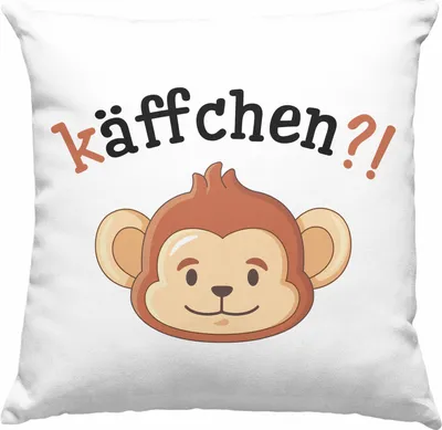 Produktbild von Trendation - Käffchen Deko-Kissen mit Füllung 40x40 Geschenk Lustige  Deko-Kissen mit Füllung 40x40 mit Sprüchen Affe Grafik Büro Arbeit Deko-Kissen mit Füllung 40x40 Kollege Kollegin (Grau)