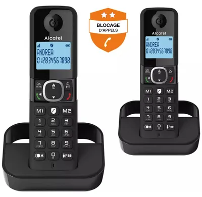 Produktbild von Alcatel F860 DUO EU, DECT-Telefon, Kabelloses Mobilteil, Freisprecheinrichtung, Anrufer-Identifikation, Schwarz