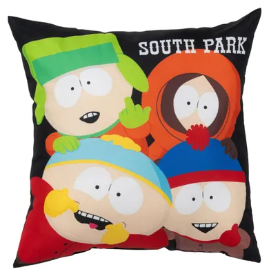 Produktbild von South Park Kissen - Plüsch Dekokissen Zierkissen Kopfkissen Sitzkissen Schwarz 40 x 40 cm