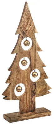 Produktbild von Lockardi Weihnachtsdeko Dekofigur Tannenbaum GLOBIA - Holz und Glöckchen