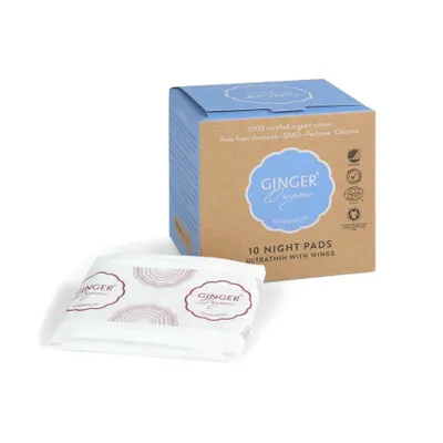 Produktbild von Ginger Organic Monatsbinde Nacht mit Flügeln - 10 Stück