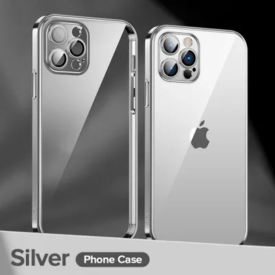 Produktbild von Hülle für Apple iPhone 12 Pro - Soft Plating Kameraschutz Case - Silber