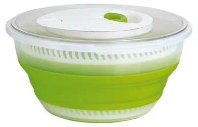 Obrázok produktu pre Emsa Základný skladací odstredivý šalát 4 l zelený / priesvitný, miska na šalát, sušička na šalát, 512992