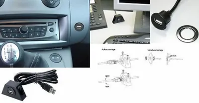 Produktbild von Sinustec USB-2 | Anschlussbuchse mit 2 m Verlängerung USB Schnittstelle Autoradio Wohnmobil Wohnwagen
