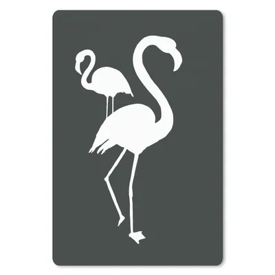 Produktbild von MuchoWow® Mauspad Mousepad Illustration - Flamingo - Weiß 18x27 cm - Mousepads - Maus Mat - Pad - Mausunterlage
