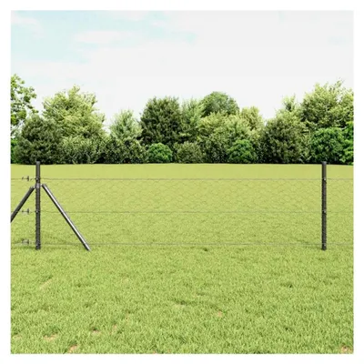 Produktbild von Zaunpfosten Grau 25 x 0,6 m (50 mm Maschen) Stahl und PVC Gartenzaun für Hundezaun, Weidezaun, Gartenzaun und Hühnerzaun