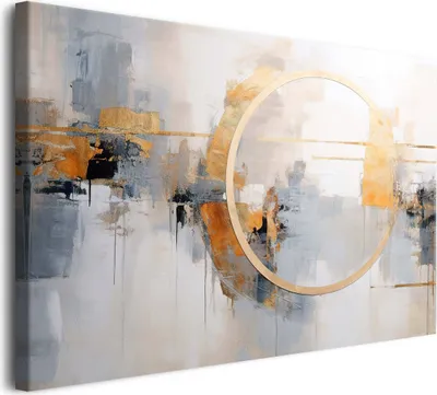 Produktbild von Abstraktes Goldenes Leinwandbild Wanddekoration für das Wohnzimmer 60x90