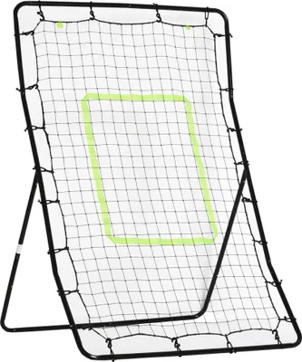 Produktbild von Baseball Rebounder, Tragebar Softball Pitchback-Netz, Rückprallnetz mit Ziel Zone, verstellbarem Winkel Pitching Netz für Basebälle Softbälle, Metall, Schwarz