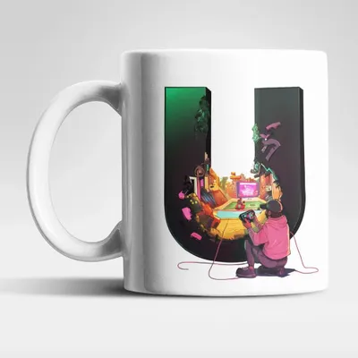 Produktbild von Name A bis Z Gamer Spieler Zocker Kaffeetasse Teetasse Tasse Geschenkidee – U