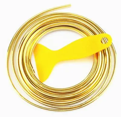 Image de Bande de finition intérieure pour voiture, couleur or, 5 m + outils de montage