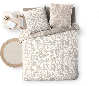 Image de Parure de lit - Douceur d'Intérieur - ARCANE - Coton - Beige