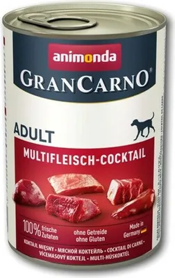 Zdjęcie produktu dla animonda GranCarno Original, Dorosły, Wołowina, Kurczak, Zwierzęta łowne, Indyk, 400 g, Bez cukru, Bez soi