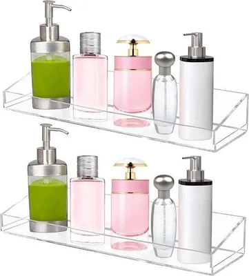 Produktbild von Famanu Badregal - Transparente Wandmontage ohne Bohren - Acrylregal