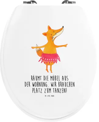 Produktbild von Mr. & Mrs. Panda WC Sitz Fuchs Ballerina - Weiß - Geschenk, Klobrille, Brille, Ballett, Toilettenbrille, klo deckel, Yeah, WC-Sitz, Geburtstag, Party
