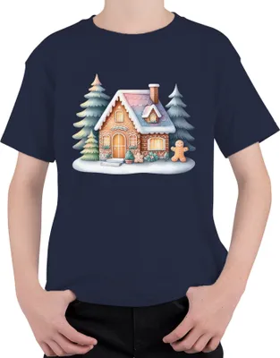 Produktbild von Lebkuchenhaus - Weihnachten Weihnachtsgeschenk Christmas Uni Kinder T-Shirt, Navy, 152