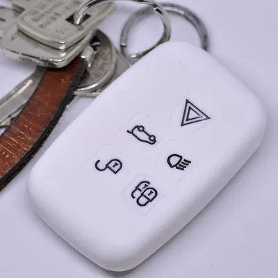 Immagine prodotto di Auto Key Cover Copertura protettiva in silicone bianco compatibile con Land Rover Discovery IV Range Rover Sport Evoque 2009-2017 5 tasti KEYLESS SMARTKEY