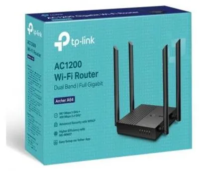 Image de TP-LINK Routeur sans fil ARCHER A64 Gigabit Ethernet Dual-band (2.4 GHz / 5 GHz) Noir