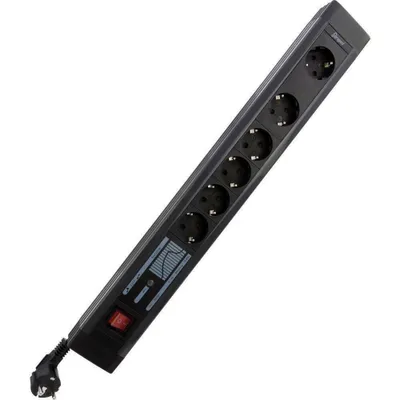 Image de REV 0015603513 Multiprise avec interrupteur 6x noir avec contact de protection (0015603513)